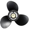 Vectzeta Elica fuoribordo 58100-93723-019, for Suzuki, 8-20 HP 9 1/4 X 9 Lega di Alluminio 3 Pale Nere 10 Denti scanalati Rotazione R