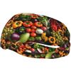 Anceky Varietà di verdure fresche, frutta, stampa unisex-adulti, fascia antisudore sportiva, fasce sportive versatili, fascia antisudore