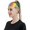 Anceky Fasce sportive con colori arcobaleno per donne e uomini, fasce larghe antiscivolo per capelli da donna, fasce elastiche antisudore, fasce per la testa per donne e uomini per esercizi di yoga