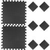 TOPBATHY 8 Pezzi Tappeto Puzzle Pavimento Eva Nero ad Incastro, Assorbimento Urti, per Fitness Studio e Area Allenamento, Facile da Assemblare