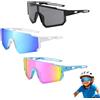 totnwrooye Occhiali da ciclismo per bambini, 3 pezzi, occhiali sportivi polarizzati, occhiali da sole per ragazzi e ragazze, attività all'aperto, ciclismo, guida, corsa, golf (nero, bianco, blu)