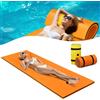 RELAX4LIFE Materasso Galleggiante Singolo, Stuoia Galleggiante in Schiuma XPE Morbida e Liscia, Lettino d'acqua Imbottito Prendisole, per Mare e Piscina, 210x66x3,5 cm (arancione)