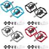 Hoppipola Pedali per bicicletta autobloccanti, 2 in 1, per mountain bike, bici da corsa, in lega di alluminio con cuscinetti in acciaio cromato, antiscivolo, per sistema SPD e scarpe normali, nero