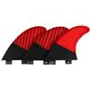 Baoblaze 3 Pezzi Pinna per Tavola da Surf, Style to 3, Rosso | In Carbonio, Leggera, Pinna con Base a Due pinnule