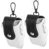 SHERCHPRY 2 Pezzi Borsa per Palline da Golf, Mini Marsupio Portatile per 2 Palline, Pu e Metallo, Clip a Fibbia e Portachiavi, Mani Libere, per Allenamento e Gioco