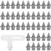 Devenirriche Spike - Chiodi di ricambio, 40 pezzi, in acciaio resistente, 5 mm, piramide, punte di ricambio per atletica, allenamento e competizioni (colore argento)