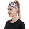 Anceky Fasce sportive con teschi e fiori per donne e uomini, fasce larghe antiscivolo per capelli da donna, fasce elastiche antisudore, fasce per la testa per donne e uomini per esercizi di yoga