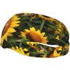 Anceky Fascia antisudore sportiva unisex per adulti con stampa girasole, fasce sportive versatili, fascia antisudore