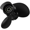 Vectzeta 778863 Elica fuoribordo Marina 10 X 13, for Evinrude, for Johnson 15-35HP Lega di Alluminio Nera 3 Pale R Rotazione 14 Denti scanalati