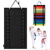 Wedhapy Espositore per Cinture per Arti Marziali da Karate con Montaggio a Parete 14x25 Pollici Contiene 12 Cinture con Anelli Elastici
