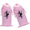 SWETRACE 2 Pz Borsa Per Scarpe Ballo Con Coulisse, Borsa Per Scarpette Ballo In Raso Rosa, 13x27 cm, Per Allenamento E Balletto