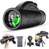 aiworth Telescopio monoculare 12 x 50 per adulti, monoculare compatto ad alta potenza con prismi BAK4 FMC Lens Zoom Focus - Monoculare impermeabile da esterno per bird watching, escursionismo, campeggio, con