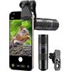 APEXEL Teleobiettivo Zoom Compatto 5x-10x per Cellulari con Clip Universale, Lente Multistrato Adatta per iPhone 17/16/15..., Samsung, Pixel e Altri Smartphone,Nero lucido