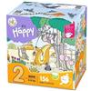 NATURAL WOOL DISTRIBUTION HAPPY PANNOLINO 2 MINI 3-6KG BOX COLORATO 2 CONFEZIONI DA 78 PEZZI