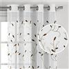 Creative Home Ideas Tende velate lunghe 160 cm con ricami floreali, tenda trasparente extra larga 137,2 x 160 cm, tende decorative con foglie per soggiorno, tende con occhielli, tende verde salvia
