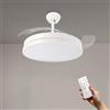 M mimotec - Ventilatore da soffitto con luce a Led Herben 68W, Telecomando, Basso consumo, motore DC, 6 velocità, Silenzioso,3 Pale retrattili, funzione estate-inverno, timer. LM8095