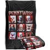 LOGOVISION It The Movie Pennywise Squares Coperta super morbida al tatto setoso - 91 x 147 cm