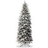 GIODICART Albero di Natale Luminoso Slim Innevato Fitz Roy, 100% PE Real Touch, 320 Led, Altezza 210 cm