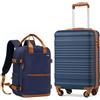 COOLIFE Ryanair Valigia Cabina 55x35x20 e EasyJet Bagaglio a mano 40x30x20 | PC+ABS Rigida, Lucchetto TSA, 4 doppie ruote - Ideale per weekend, viaggi in famiglia & city break