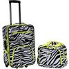 Rockland Set di valigie verticali Softside moda, Zebra Lime, 2-Piece Set (14/19), Set Bagagli