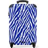 NoBoringSuitcases.com NoBoringSuitcases© Valigia Bagaglio A Mano Trolley Cabina Da Viaggio Rigido | 55x35x20 cm - Leggero Aereo 4 Ruote Luggage Carry On Zebra - Motivo - Blu Cobalto