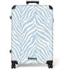 NoBoringSuitcases.com NoBoringSuitcases© Valigia Grande Trolley Da Stiva Viaggio Rigido Leggero 4 | 77x51.5x28 cm - Ruote Valigie Per Large XL Bagaglio Luggage Zebra - Motivo - Blu - Bianco