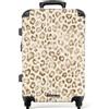 NoBoringSuitcases.com NoBoringSuitcases© Valigia Media Rigida Trolley Medio Viaggio Aereo 4 Ruote | 67x43x25 cm - Valigie Leggere Stiva M Trolly Bagaglio Luggage Leopardo - Classico - Beige