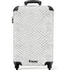NoBoringSuitcases.com NoBoringSuitcases© Valigia Bagaglio A Mano Trolley Cabina Da Viaggio Rigido | 55x35x20 cm - Leggero Aereo 4 Ruote Luggage Carry On Serpente - Motivo - Bianco