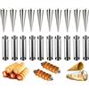 AMZMUKAUP 20 Pz Cannoli Tubi Set, Cannoli Form tubi Cream Roll Mold Acciaio Inox Antiaderente Coni Baking Mold Croissant Stampi Pasticceria per Torte Pane Cream Horn Roll Mold