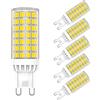 MAYCOLOR Lampadina LED G9 9W Equivalenti 75W, 750Lm, Bianca Fredda 6000K, Lampadine G9 75W per Lampadari di Cristallo e Illuminazione Decorativa, Non dimmerabile, 5 Pezzi