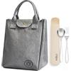 TORISKY Borsa termica per il pranzo uomo e donna, borsa riutilizzabile leggera e resistente all'acqua per il lavoro, il picnic, la scuola, i viaggi (DBZB04-Grigio)