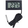 SPORTARC Termometro digitale LCD impermeabile, 50 + 110 gradi, sensore di temperatura, cavo nero da 10 m (5 metri)
