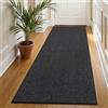 Enyhom Tappeto Corridoio Lungo 80 x 200cm, Assorbente Tappeto Cucina Antiscivolo Lavabile Passatoia Corridoio, Passatoia Cucina Tappeti Runner per Ingresso Lavanderia, Nero + Grigio