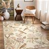 BEIMO Tappeto Lavabile per Soggiorno in Stile Vintage, Boho per Camera da Letto Grande in Stile Orientale Antiscivolo per Bagno e Sala da Pranzo, 120x170cm,Beige Floreale