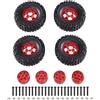 EONANT Kit di aggiornamento per ruote Beadlock in alluminio 1/12 per accessori MN82 LC79 MN78 WPL C24 D12 MN99S MND90 (rosso)
