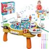 Ulikey pesca pesciolini gioco magnetico, Gioco Pesca Bambini, Musicale Gioco Pesca Elettrico con 45 Pesciolini e 4 Canna da Pesca, Pesci Giocattolo Educativo Interattivi per Ragazzo Ragazza
