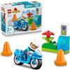 LEGO DUPLO Motocicletta Blu della Polizia - Gioco Didattico per la Motricità Fine - con Moto Giocattolo, Poliziotto, Semaforo e 2 Coni - Regalo di Compleanno per Bambini e Bambine da 2 Anni - 10471