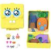 Polly Pocket x SpongeBob Partnership Compact | Mini bambole di SpongeBob e Patrick, set da gioco portatile, 7 accessori incluso pet Gary, JKC84