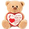 Brubaker Orsacchiotto orso di peluche con scritta | Du bist das Beste was mir je ... su un cuore di peluche - 25 cm di altezza