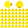 DERAYEE 50 pezzi anatre da bagno in gomma Ducky giocattolo da bagno per bambini, galleggiante e squeak mini anatre gialle giocattolo per doccia, compleanno