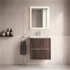 Leroy Merlin Mobile bagno sospeso Neo Groove L 61 x H 66 x P 49 cm, 2 cassetti con maniglia cromo, lavabo in ceramica con vasca centrale Maya incluso, noce cannettato
