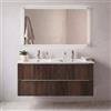 Leroy Merlin Mobile bagno sospeso Neo Groove L 121 x H 66 x P 49 cm, 2 cassetti con maniglia cromo, lavabo in ceramica con doppia vasca Maya incluso, noce cannettato