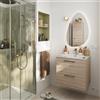 SENSEA Mobile bagno a terra con lavabo L 60 x H 57,7 x P 45 cm rovere chiaro truciolare 2 cassetti | Remix