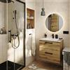 SENSEA Mobile bagno sospeso con lavabo L 60 x H 57,7 x P 45 cm rovere rustico truciolare 2 cassetti | Remix