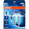 OSRAM COOL BLUE INTENSE H1, +100% di luminosità in più, fino a 5.000 K, lampada frontale alogena, aspetto LED, scatola pieghevole sospesa (2 lampade)