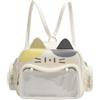 FJZFXKZL Borsa A Tracolla Ita Con Simpatico Design A Orecchie Di Gatto Zaino | Borsa Ita trasparente di grande capacità da donna, zaino in pelle Pu Y2k leggero quotidiano da donna