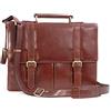 VISCONTI - Grande Borsa Ventiquattrore in Pelle per PC 17 Pollici - Cartella Tracolla Lavoro Uomo - Valigetta 24 Ore - VT6 Bennet Olio Marrone Chiaro