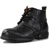 OSSTONE Graffio nero Design della punta in metallo per una maggiore resistenza agli urti Stivali da moto per uomo Caviglia camminare moda Lace-Up Pelle Chukka Stivali OS-6015-3-A-R