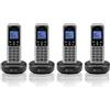 motorola Voice T604 - Sistema telefonico senza fili con 4 telefoni digitali, altoparlante e blocco chiamate, grigio scuro