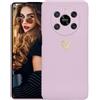 Kaywzo Cover per Honor Magic 4 Lite/Honor X9 4G/5G,Custodia in Silicone TPU Liscio di Morbido con Modello Cardiaco,Design Minimalista,Ultrasottile Donna Antiurto Case Cover,Viola